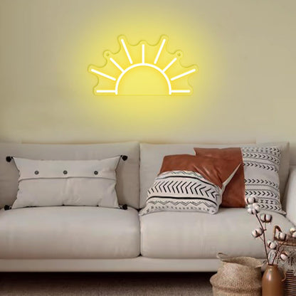 Sunrise Neon Sign for Wall Decor, Sunset Night Light with Dimmable, Light up Sun LED Acrylic Bedroom Home Lamp, Best Gifts for Birthday Party Christmas Wedding Bar Aesthetic(Golden Yellow)