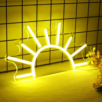 Sunrise Neon Sign for Wall Decor, Sunset Night Light with Dimmable, Light up Sun LED Acrylic Bedroom Home Lamp, Best Gifts for Birthday Party Christmas Wedding Bar Aesthetic(Golden Yellow)