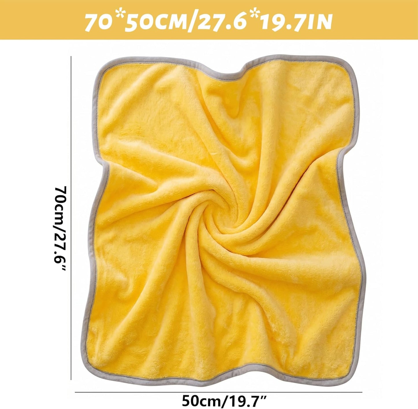 Calming Yellow Dog Blanket Double-Layer Warm Soft Pet Mat for Cats & Dogs, Macaron, Emotional Support Blanket, Anxiety Relief, 27.56x19.69 Inch