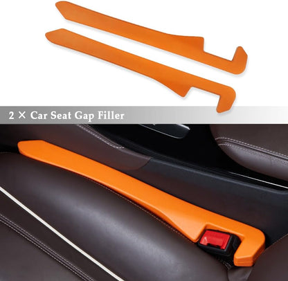 Super Flexible Car Seat Gap Filler,Durable Car Organizer Between Seats for Tightly Filling Seat Gaps,Universal CCar Side Seat Gap Filler CCar Accessories for Women & Men (Orange/2PCS)…
