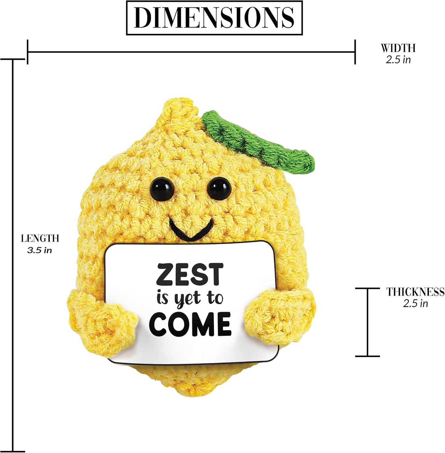 Lemon - Crochet Mini Figure Fruit Zest Encouragement Inspiration Home Work Desk Decor