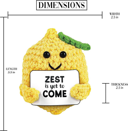 Lemon - Crochet Mini Figure Fruit Zest Encouragement Inspiration Home Work Desk Decor