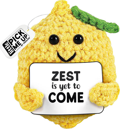 Lemon - Crochet Mini Figure Fruit Zest Encouragement Inspiration Home Work Desk Decor