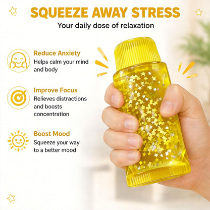 Squishy Glossy Toothpaste 5.2 Inch Toy Sparkling Soft Rubber Stress Relief Cute Maltose Squeeze Toy Anxiety Fidget Party Gift for Teens Adults (Yellow)