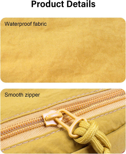 Women's Nylon Hobo Crescent Crossbody Bag, Multi-Pocket Sling Bag, Half Moon Shoulder Purse