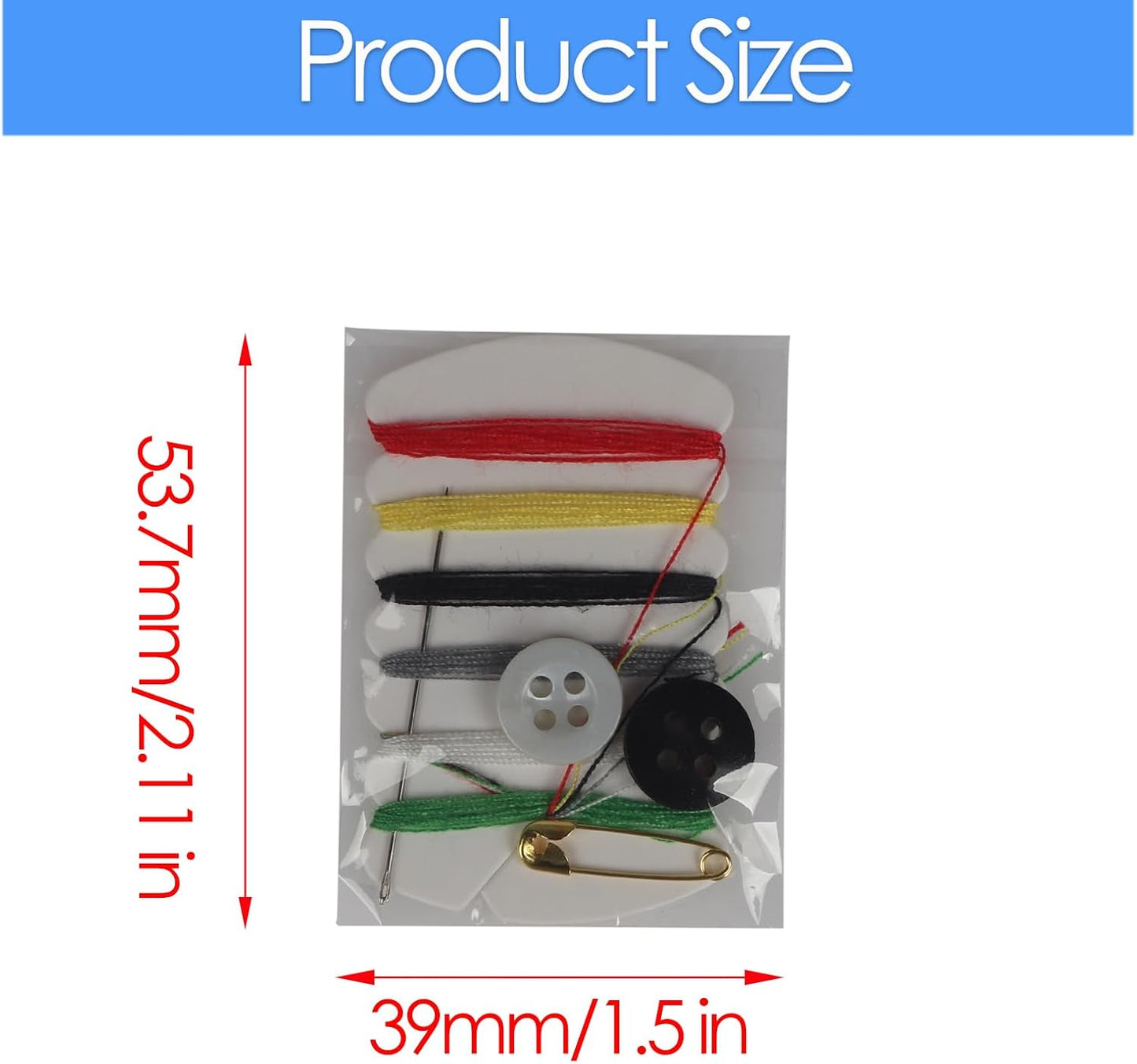 50PCS Sewing & Mending Kit Bulk - Travel Size, Portable Sewing Kit for Adults, Hotel, Home | Mini Sewing Set with Thread, Needles, Buttons for Quick Repairs (Kit de Costura)