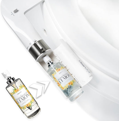 Bidet Attachment for Toilet, Scented Bidet with Fragrance Spray, Self Cleaning and Retractable Bidet Sprayer with Ajustable Pressure, Frontal & Rear Wash Non Electric Bidet for Toilet Seat (Lemon)