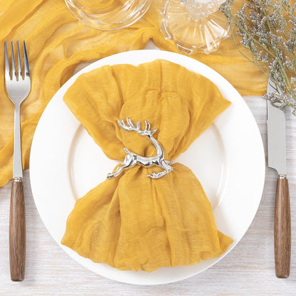Gold Yellow Cheesecloth Napkins Summer Cheese Cloths Gauze Set of 10 Boho Washable Dinner Table Napkins for Wedding Party Baby Shower Birthday Party Decor