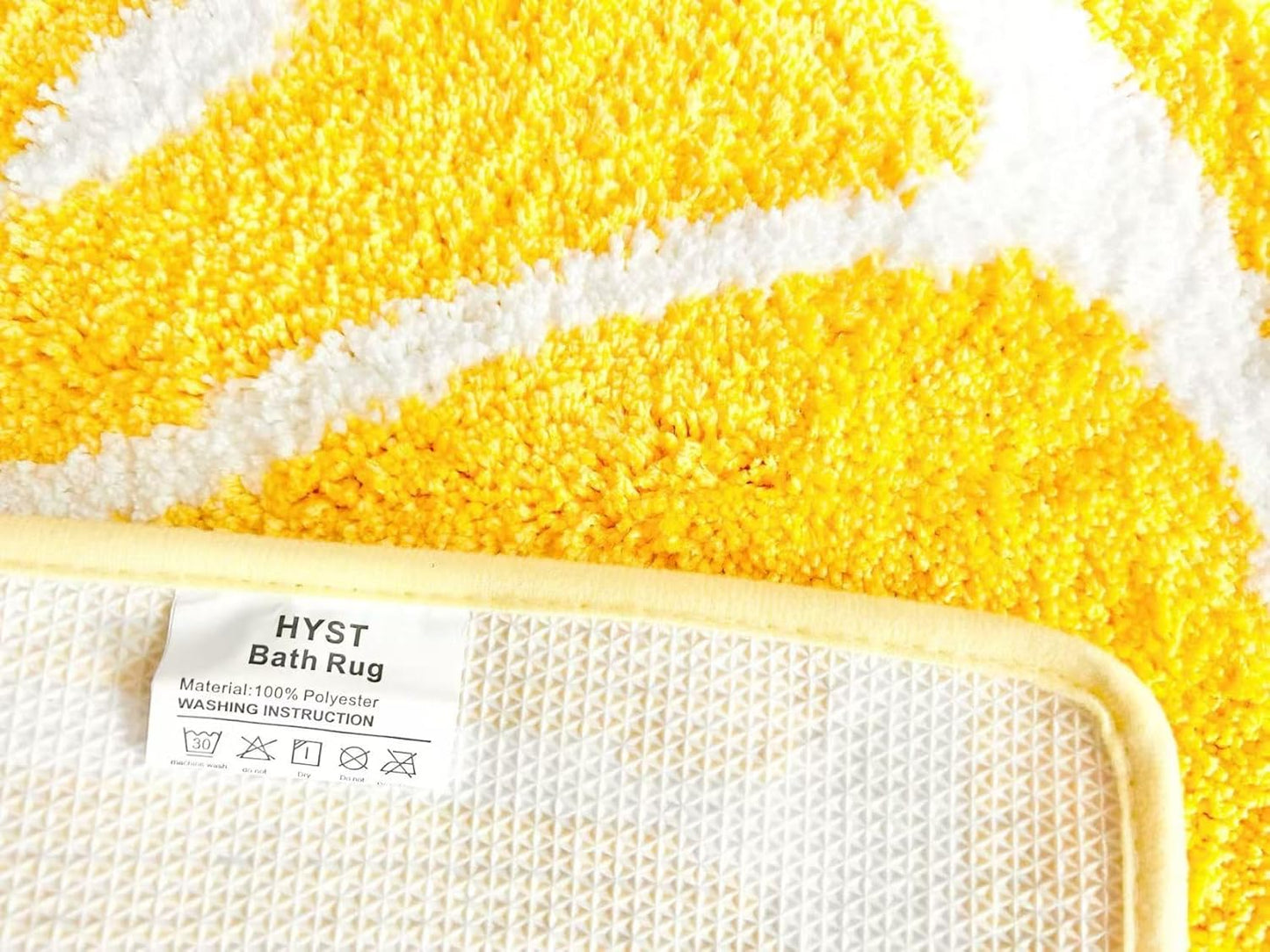 Lemon Bathroom Rug Yellow Semi-Circle Non-Slip Water-Absorbent Lemon Bath Mat Bedroom Bathtub Shower Room Mat,Kitchen Kid Room Decor