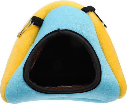 Winter Pet Bed Hamster Warm Nest Cave with Soft Cotton Filling Yellow Small Animal Hideout for Hamsters, Squirrels, Guinea Pigs, and Chinchillas