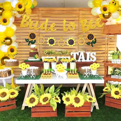 Bride to Bee Bridal Shower Decoration Balloon Sunflower Decorations | Bride to Bee Party Backdrop Sunflowers Bee Theme Bridal Shower Decorations Wedding Bride to Be Engagement Banner Props