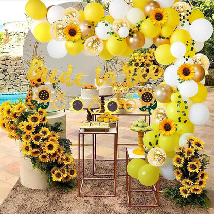 Bride to Bee Bridal Shower Decoration Balloon Sunflower Decorations | Bride to Bee Party Backdrop Sunflowers Bee Theme Bridal Shower Decorations Wedding Bride to Be Engagement Banner Props