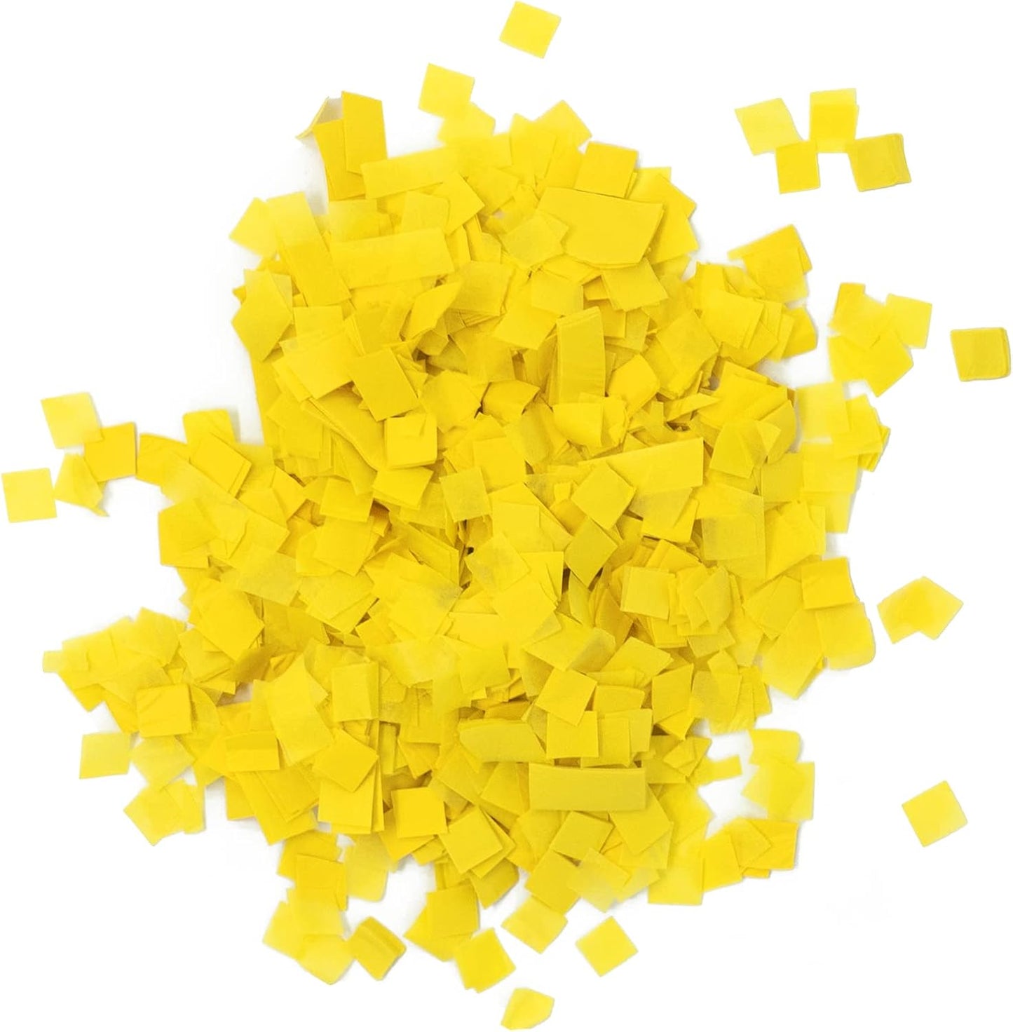 Square Biodegradable Tissue Paper Confetti - 1 lb | Eco-Friendly, Flame Resistant, Fluttering, Slow Falling Yellow Confetti for Celebrations - 40,000 Pieces, 0.25" x 0.25"