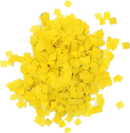 Square Biodegradable Tissue Paper Confetti - 1 lb | Eco-Friendly, Flame Resistant, Fluttering, Slow Falling Yellow Confetti for Celebrations - 40,000 Pieces, 0.25" x 0.25"