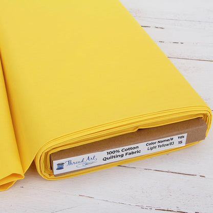 Light Yellow Cotton Quilting Fabric - By the Yard | Premium 100% cotton quilting fabric, 44in wide - for quilting, patchwork, apparel, home decor & DIY sewing projects