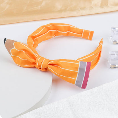 Back to School Headband Pencil Hairband for Women Teacher Student | Yellow Pencil Bow Headbands Hair Accessories First Day of School Gift for Girls