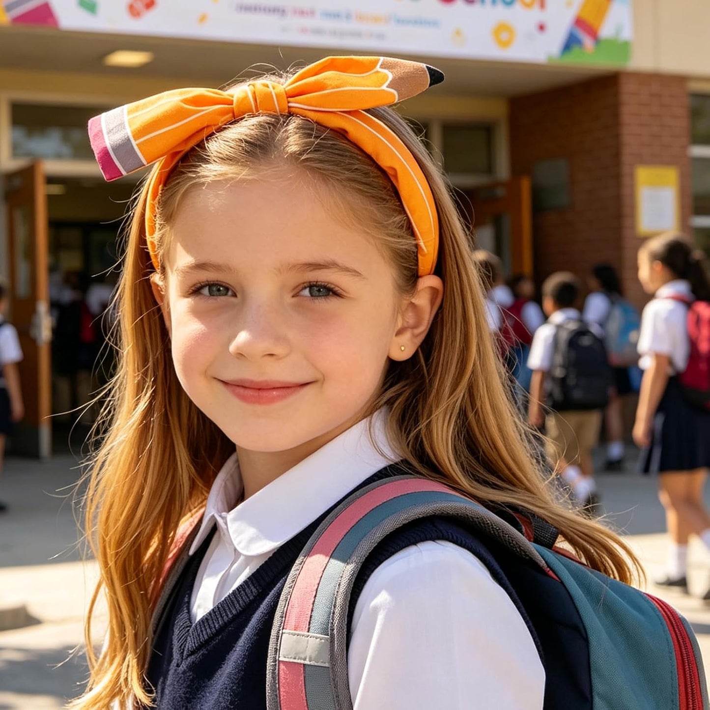 Back to School Headband Pencil Hairband for Women Teacher Student | Yellow Pencil Bow Headbands Hair Accessories First Day of School Gift for Girls