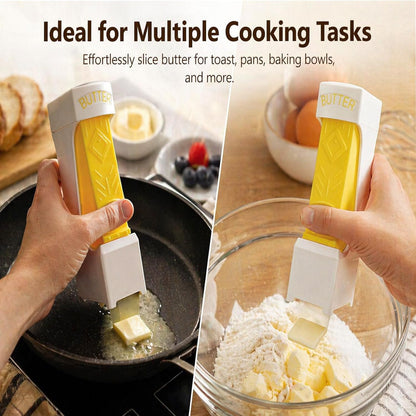 One Press Butter Cutter Slicer for 4 oz East Coast Sticks, Yellow | Stainless steel blade; fits sticks up to 4.8 x 1.3 x 1.3 in; hand wash only; not for 1.5 in West Coast sticks
