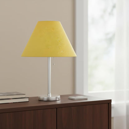 56045, Hardback Empire Transitional UNO Shade in Golden Yellow Washi Paper, 4" Top x 10" Bottom x 7" Slant, Slip UNO 36mm Table Lamp