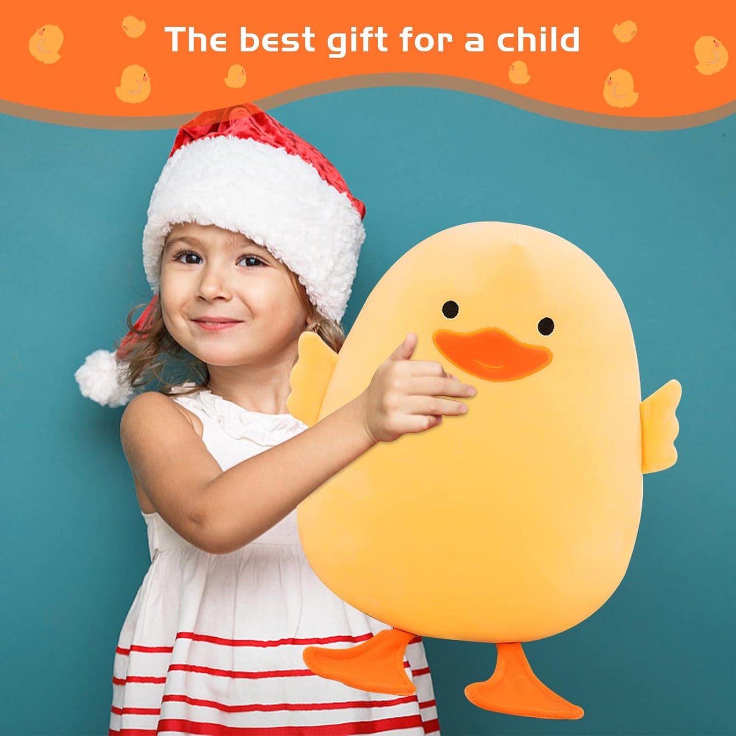 Plush Stuffed Animal Soft Toys Yellow Duck Stuff Short-Legged15.7in | Gifts for friends and children Christmas,cute yellow throw pillow ,Chubby, Little Duck