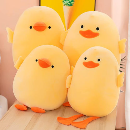 Plush Stuffed Animal Soft Toys Yellow Duck Stuff Short-Legged15.7in | Gifts for friends and children Christmas,cute yellow throw pillow ,Chubby, Little Duck