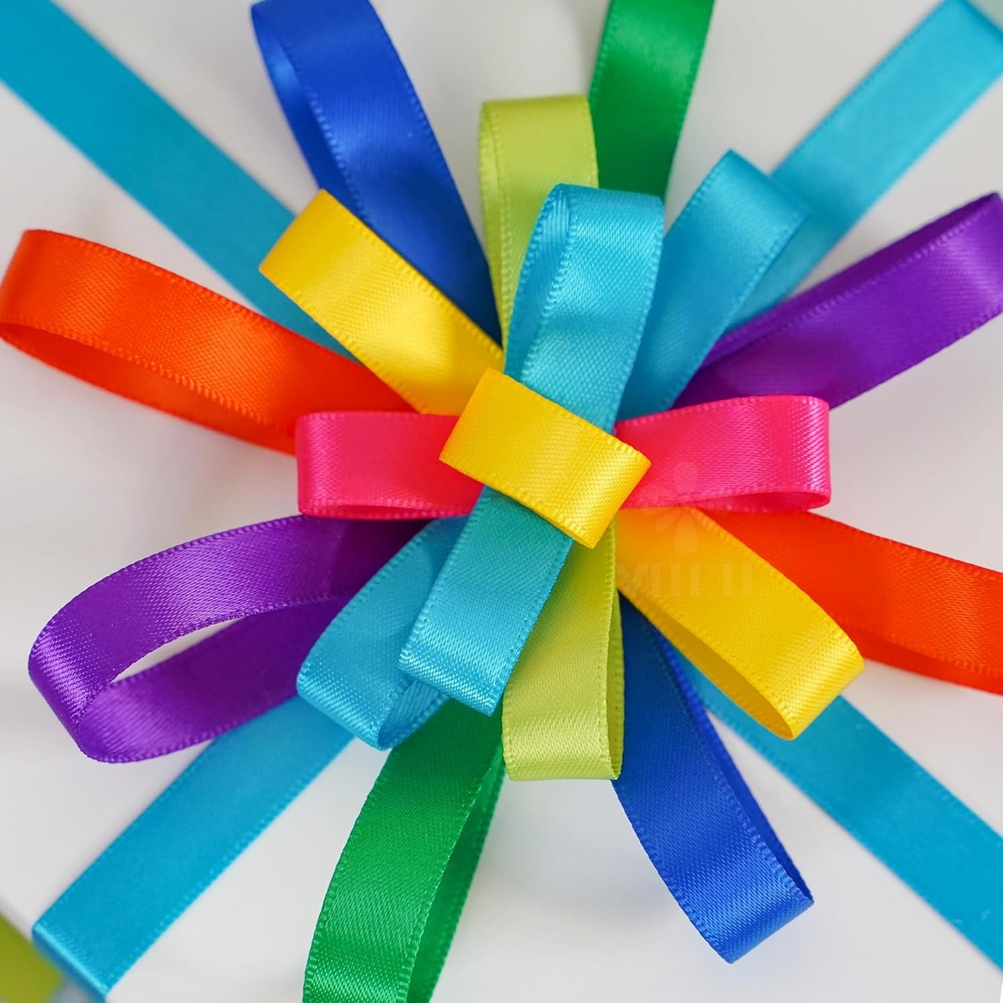 3/8 Inch Satin Ribbon Set – 10 Rolls Rainbow Double Face Ribbon for Gift Wrapping, 5 Yards Each (Total 50 Yards), Decorative Ribbon for Presents & Party Favors