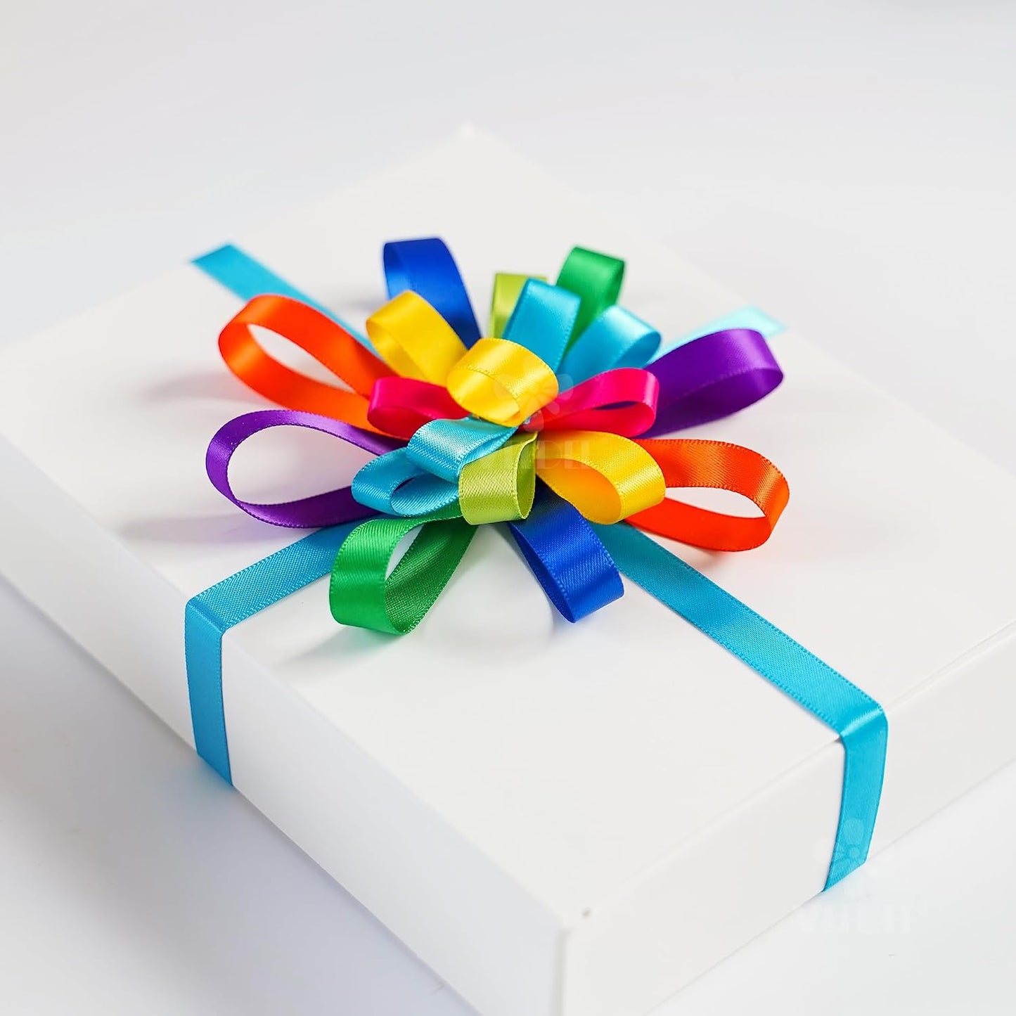3/8 Inch Satin Ribbon Set – 10 Rolls Rainbow Double Face Ribbon for Gift Wrapping, 5 Yards Each (Total 50 Yards), Decorative Ribbon for Presents & Party Favors