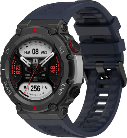 Band with Case for Amazfit T-Rex 2 Watch, Hard PC Protective Bumper Cover Replacement Silicone Watch Strap for Amazfit T Rex 2 Smartwatch Accessory