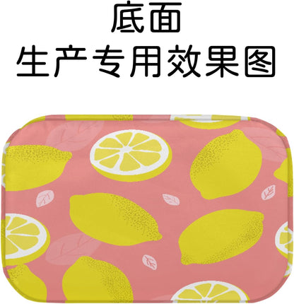 Lemon Fruits Pink Lunch Bag - Leak proof Reusable Lunch Box, Suitable for Picnicking, Office, Beach, Hiking, Insulated and Refrigerated Handbag - Suitable for Men and Women