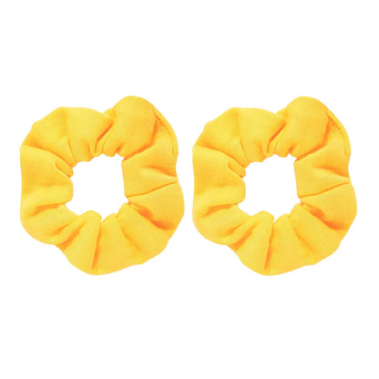 Yellow Hair Scrunchies, Soft Elastic Hair Ties for Women and Girls, No Damage Ponytail Holders for Daily Wear, Gym, Parties & Gifts, 2 Pack