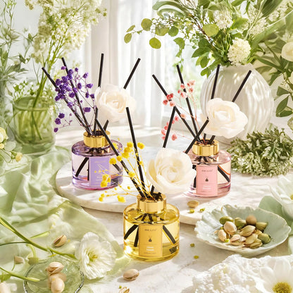 Flower Reed Diffuser Set, Citrus Lemon Diffuser Set, 5.07 Fl.oz (150ml), Home Fragrance, Bathroom, Bedroom & Home Décor, Air Freshener