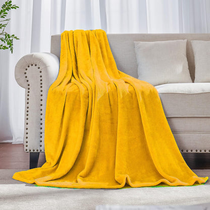 Mustard yellow Fleece Plush Throw Blanket 60"x80"for Couch Fuzzy Cozy | Super Soft Lightweight Microfiber Blanket for Sofa Bed bedroom Home Decor All Season,Birthday Gifts for Women Mom Adult
