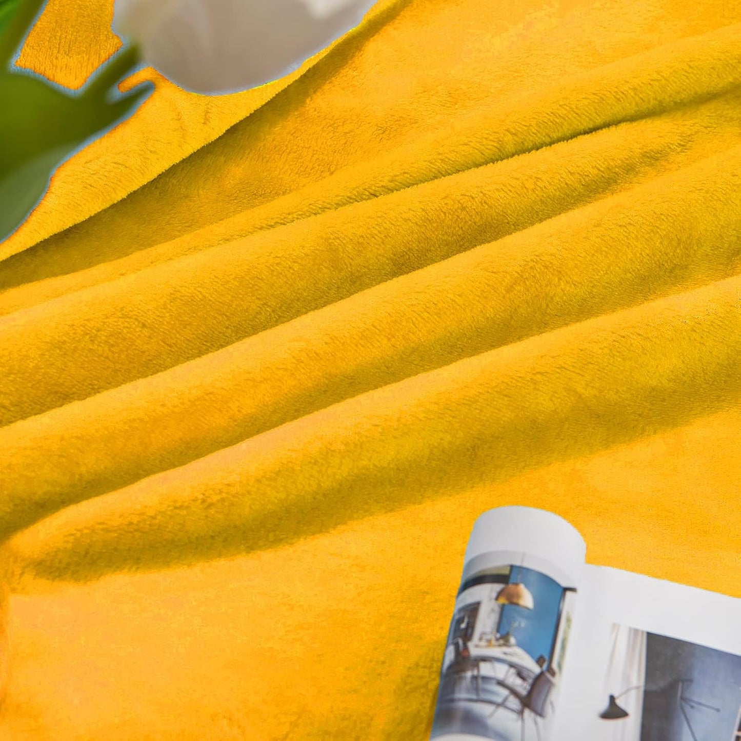 Mustard yellow Fleece Plush Throw Blanket 60"x80"for Couch Fuzzy Cozy | Super Soft Lightweight Microfiber Blanket for Sofa Bed bedroom Home Decor All Season,Birthday Gifts for Women Mom Adult
