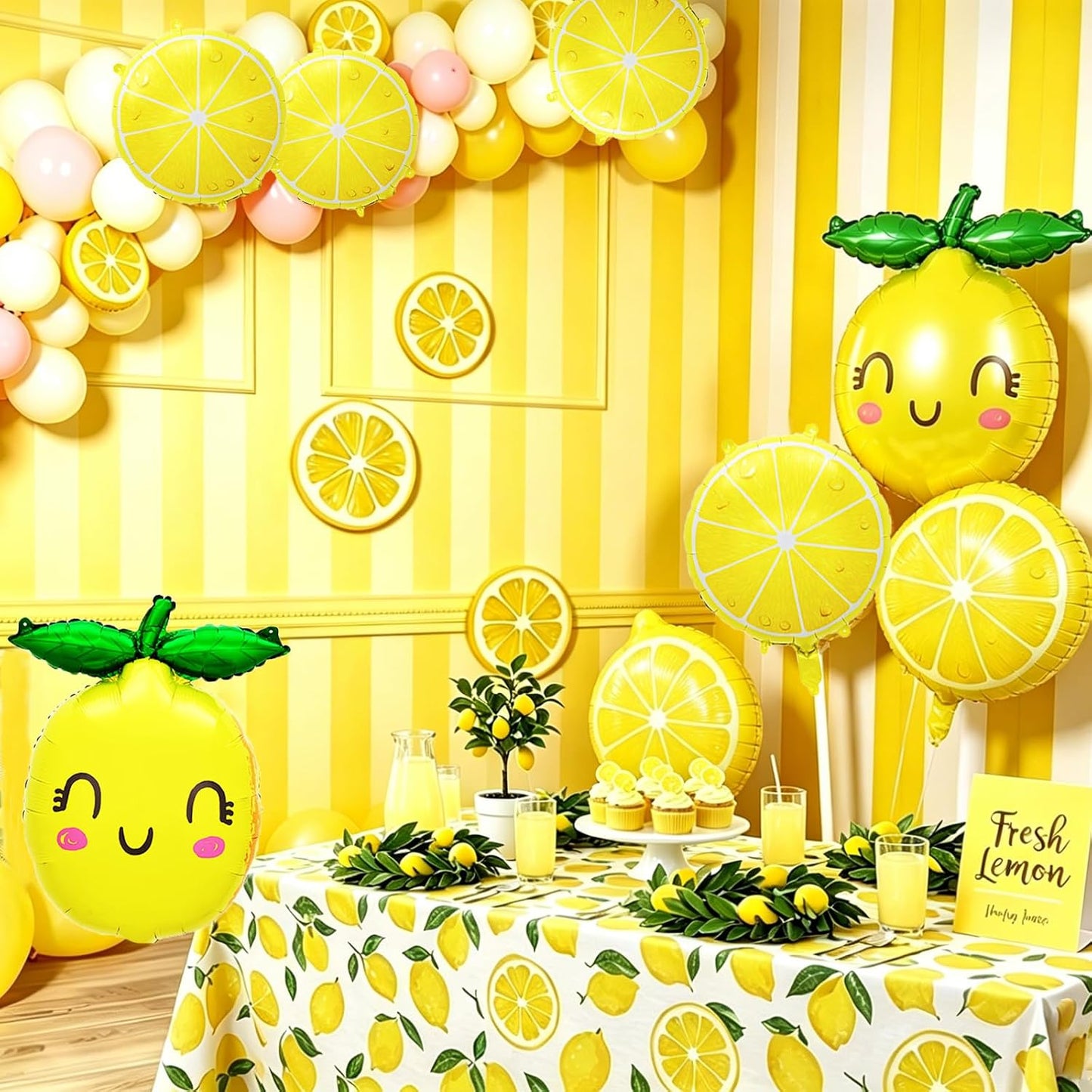 10Pcs Lemon Balloons Lemon Party Balloons Summer Fruit Lemon Foil Balloons for Lemon Party Decorations Summer Lemonade Bridal Shower Wedding Baby Shower Lemon Birthday Party Decorations
