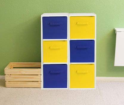 Foldable Cube Storage Bins, 11-Inch Yellow, 6-Pack Fabric Cubes Organizer for Closet or Shelves