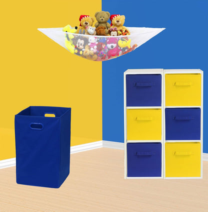 Foldable Cube Storage Bins, 11-Inch Yellow, 6-Pack Fabric Cubes Organizer for Closet or Shelves