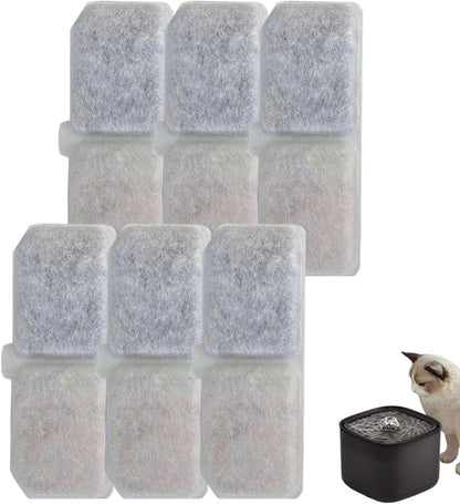4 Pack Replacement Filters & 4 Pack Pre-Filter Sponges Set for 68oz , Automatic Cat Water Fountain Dog Water Dispenser., Yellow