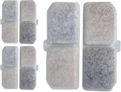 4 Pack Replacement Filters & 4 Pack Pre-Filter Sponges Set for 68oz , Automatic Cat Water Fountain Dog Water Dispenser., Yellow