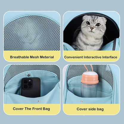 Cat Carrier Backpack,Large Space Animal Carrier Backpacks for Small Dogs Kitten and Medium Cats, Comfort & Safety,Design Reduces Pressure for Travel Outdoor and Vet Visits (Yellow)