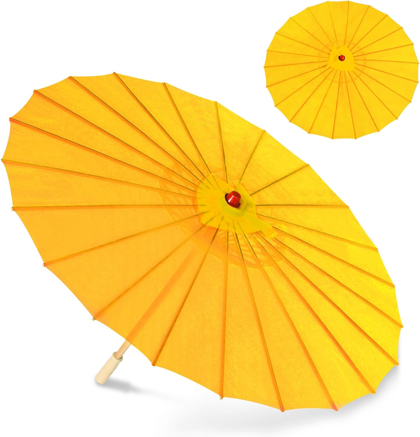 33" Yellow Nylon Decoration Handmade Parasol Umbrella Chinese Japanese Asian DIY Art Dance Classical Umbrella for Wedding Parties Photography Costumes Cosplay (1 PCS Yellow)