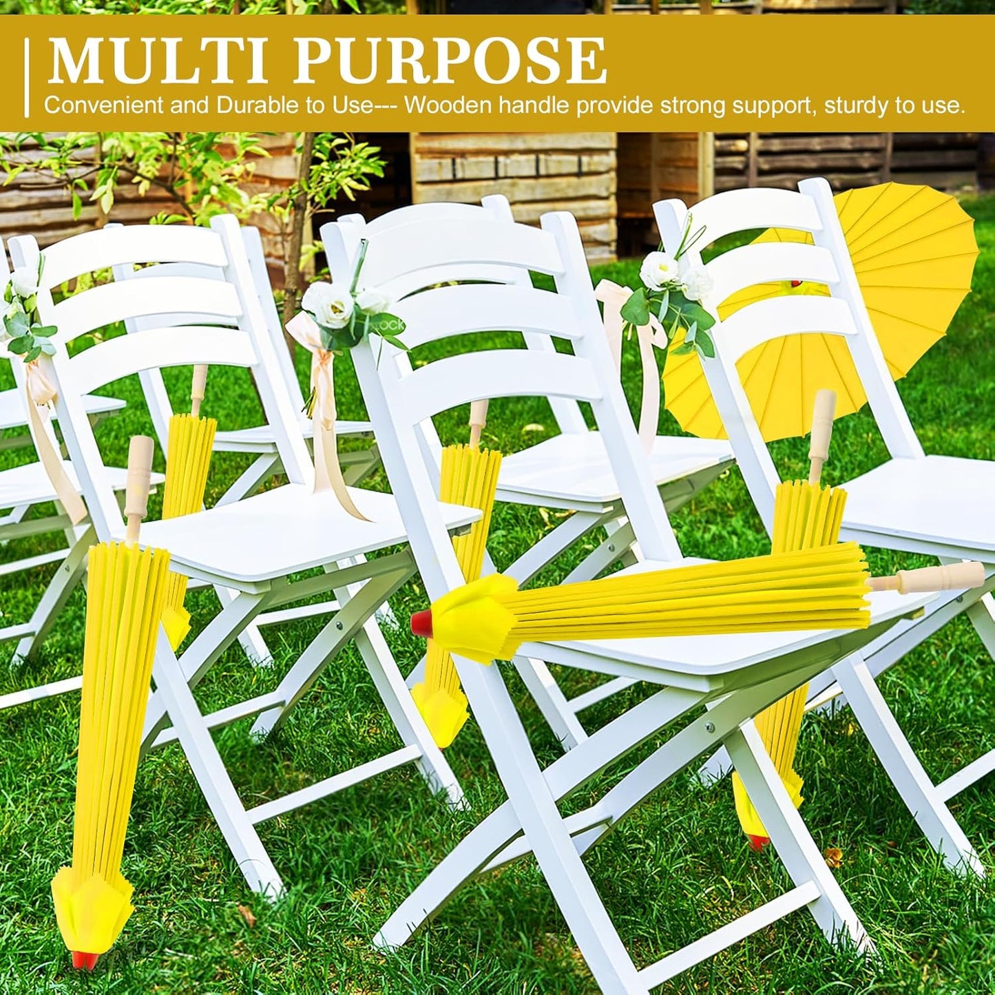 33" Yellow Nylon Decoration Handmade Parasol Umbrella Chinese Japanese Asian DIY Art Dance Classical Umbrella for Wedding Parties Photography Costumes Cosplay (1 PCS Yellow)