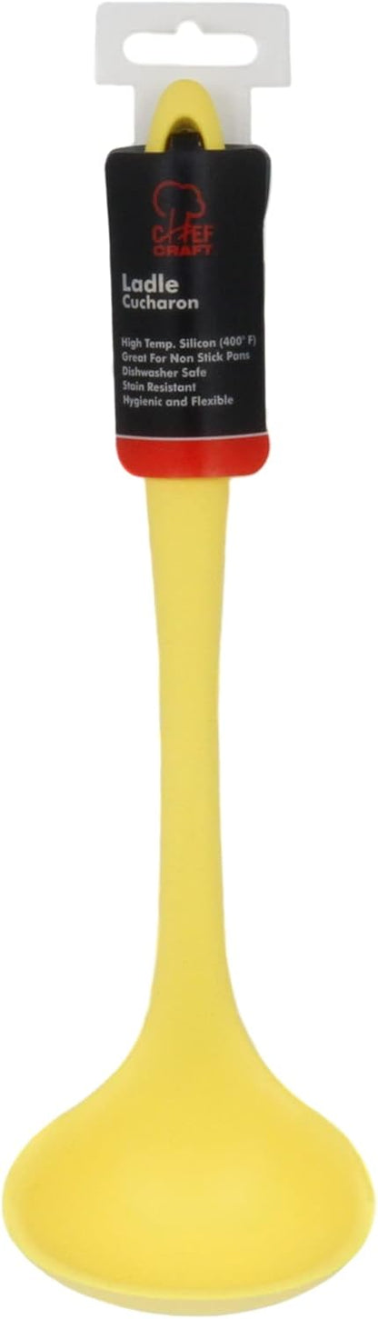 Premium Silicone Cooking Ladle, 11.25 inch, Yellow