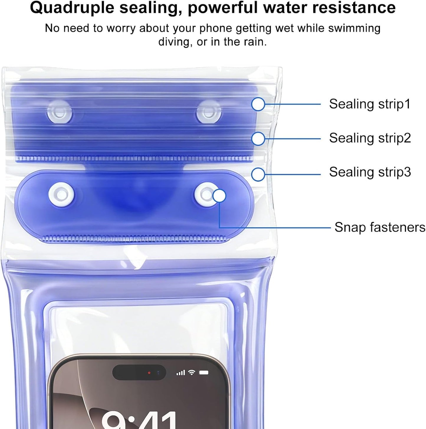 5 Pack 8.6" Multicolor Floating Waterproof Phone Pouch, IP68 Airbag Case with 3-Layer Ziplock, Clear Dry Bag with Lanyard for Beach, Swimming, Cruise Essentials for iPhone 17 16 Pro Max,Samsung