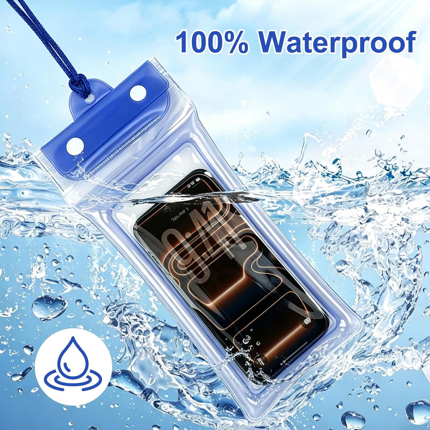 5 Pack 8.6" Multicolor Floating Waterproof Phone Pouch, IP68 Airbag Case with 3-Layer Ziplock, Clear Dry Bag with Lanyard for Beach, Swimming, Cruise Essentials for iPhone 17 16 Pro Max,Samsung