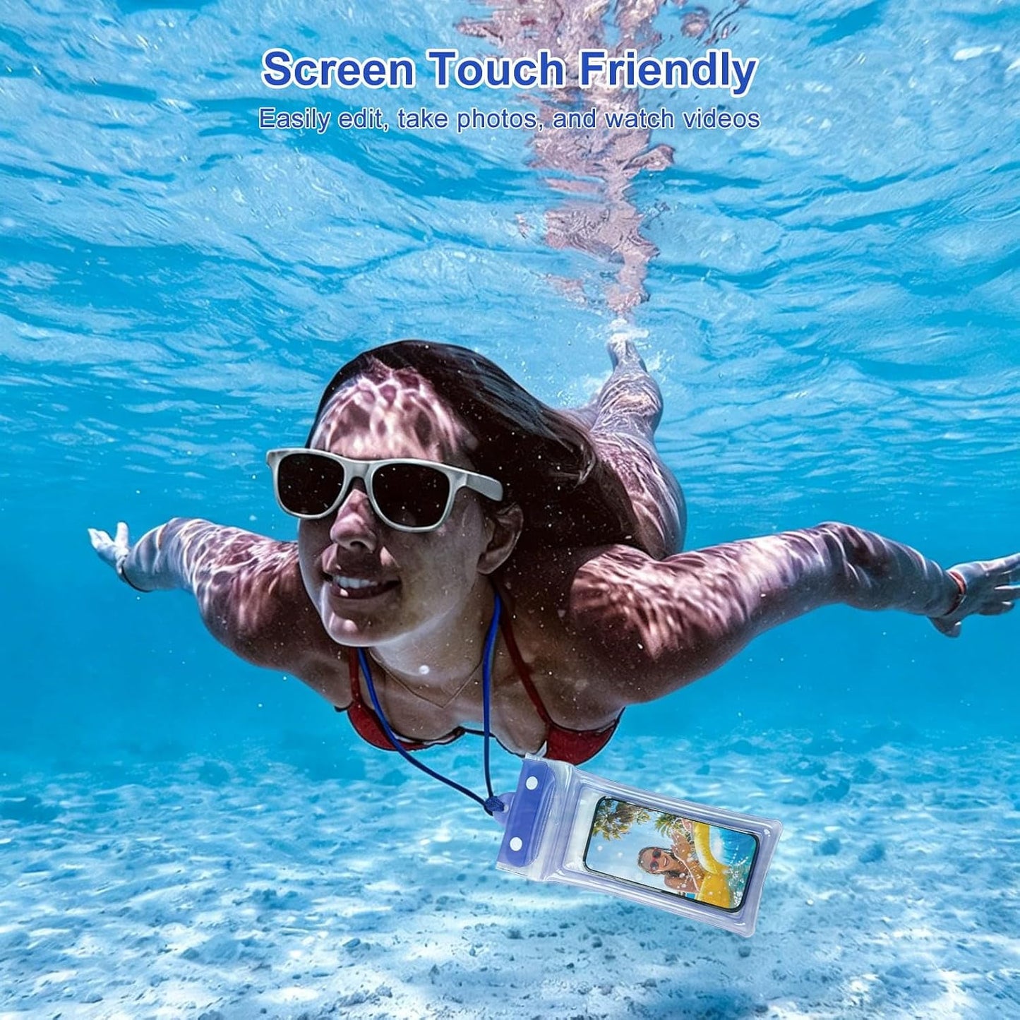 5 Pack 8.6" Multicolor Floating Waterproof Phone Pouch, IP68 Airbag Case with 3-Layer Ziplock, Clear Dry Bag with Lanyard for Beach, Swimming, Cruise Essentials for iPhone 17 16 Pro Max,Samsung