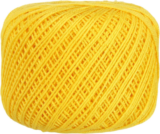 Crochet Thread Pearl Cotton Size 3 Yellow Pearl 164 Yards for Crocheting Tatting Knitting Embroidery Sewing