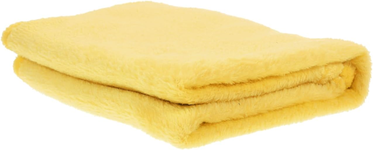 Soft Puppy Yellow Flannel Fleece Blanket, Pet Dog Blanket, Cozy Lightweight Solid Throw for Small-Medium Dogs Cats, Doggy Sleeping Mat, 27.55x19.68 Inch