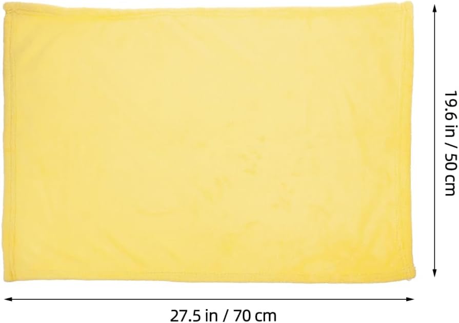 Soft Puppy Yellow Flannel Fleece Blanket, Pet Dog Blanket, Cozy Lightweight Solid Throw for Small-Medium Dogs Cats, Doggy Sleeping Mat, 27.55x19.68 Inch