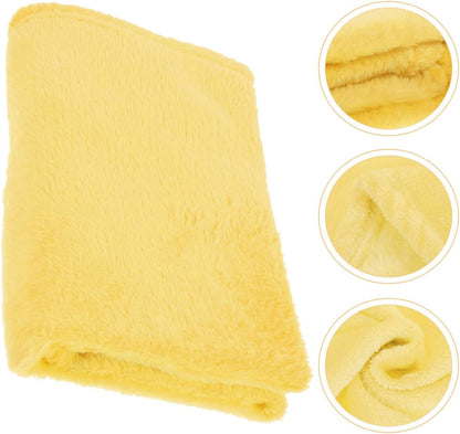 Soft Puppy Yellow Flannel Fleece Blanket, Pet Dog Blanket, Cozy Lightweight Solid Throw for Small-Medium Dogs Cats, Doggy Sleeping Mat, 27.55x19.68 Inch