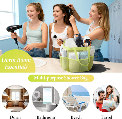 Mesh Shower Caddy Portable, Quick Dry Hanging Shower Tote Bag for College Dorm Room Essentials, Large Capacity Caddy Dorm for Bathroom Gym Swimming